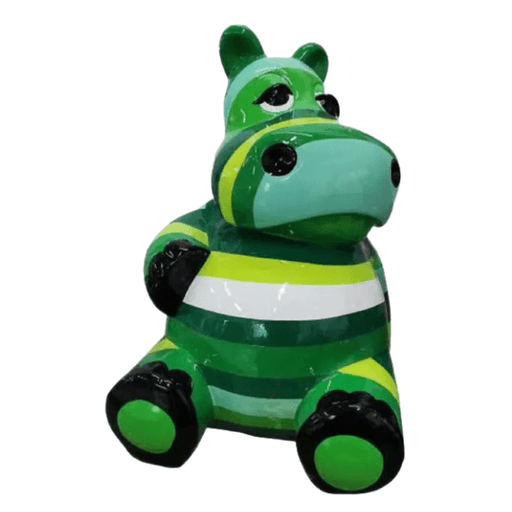 Statue Hippopotame Animaux Resine - 25cm - Tagada Vert - ANIMAUX-RESINE.FR