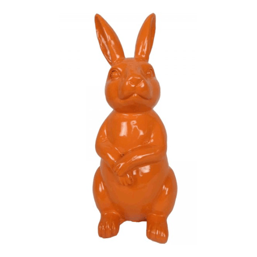 Statue Lapin Animaux Resine - 35cm - Orange - ANIMAUX-RESINE.FR