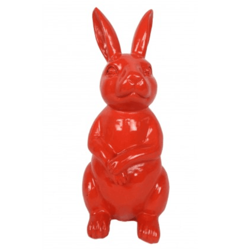 Statue Lapin Animaux Resine - 35cm - Rouge - ANIMAUX-RESINE.FR