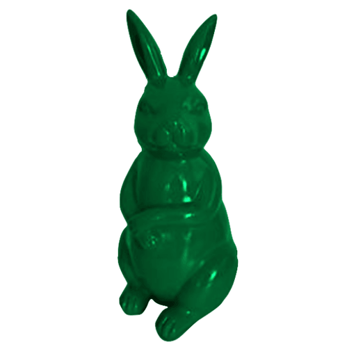 Statue Lapin Animaux Resine - 35cm - Vert - ANIMAUX-RESINE.FR