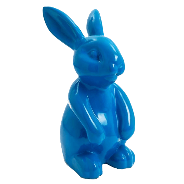 Statue Lapin Animaux Resine - 60cm - Bleu - ANIMAUX-RESINE.FR