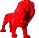 Statue Lion Animaux Resine - 190cm - Rouge - ANIMAUX-RESINE.FR