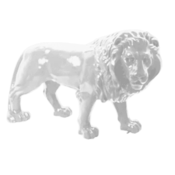 Statue Lion Animaux Resine - 35cm - Blanc - ANIMAUX-RESINE.FR