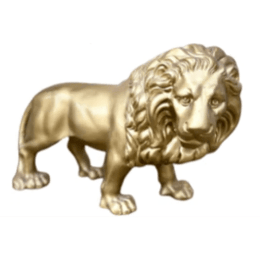 Statue Lion Animaux Resine - 35cm - Doré - ANIMAUX-RESINE.FR