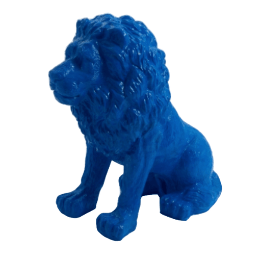 Statue Lion Animaux Resine - 65cm - Bleu Nuit - ANIMAUX-RESINE.FR