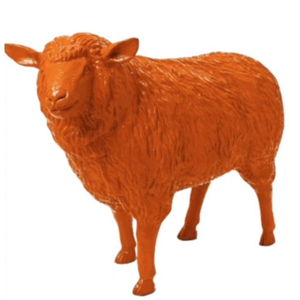 Statue Mouton Animaux Resine - 110cm - Orange - ANIMAUX-RESINE.FR