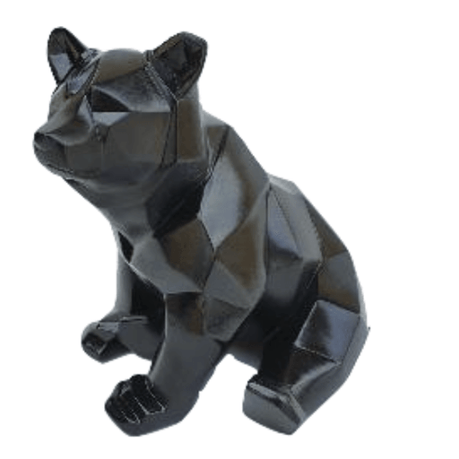 Statue Ours Animaux Resine - 30cm - Noir - ANIMAUX-RESINE.FR