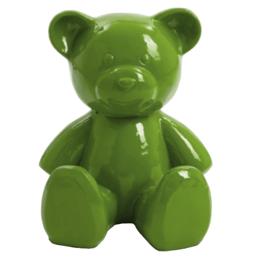 Statue Ours Animaux Resine - 35cm - Vert Pomme - ANIMAUX-RESINE.FR