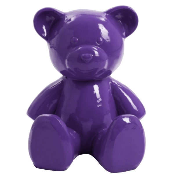 Statue Ours Animaux Resine - 35cm - Violet - ANIMAUX-RESINE.FR