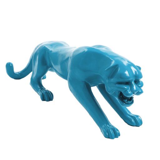 Statue Panthere Animaux Resine - 110cm - Bleu Ciel - ANIMAUX-RESINE.FR