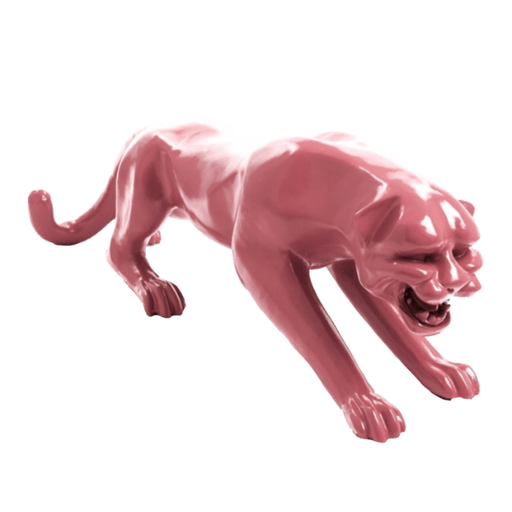 Statue Panthere Animaux Resine - 110cm - Rose Clair - ANIMAUX-RESINE.FR