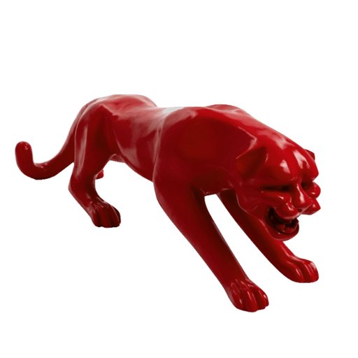 Statue Panthere Animaux Resine - 110cm - Rouge - ANIMAUX-RESINE.FR