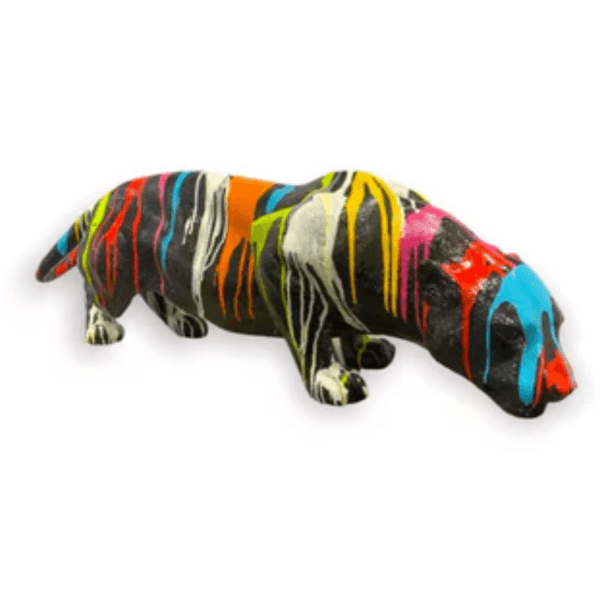 Statue Panthere Animaux Resine - 140cm - Multi Coulure Noir - ANIMAUX-RESINE.FR