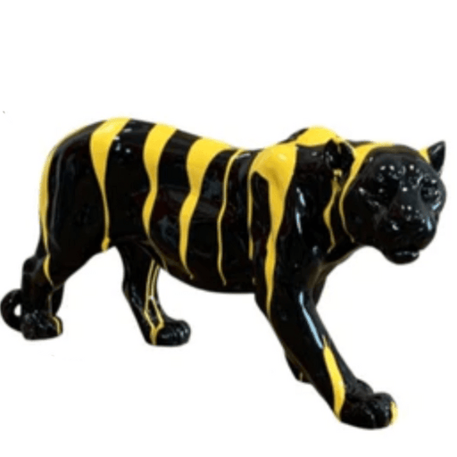 Statue Panthere Animaux Resine - 80cm - Coulure Jaune - ANIMAUX-RESINE.FR