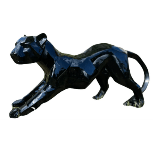 Statue Panthere Origami Animaux Resine - 50cm - Noir - ANIMAUX-RESINE.FR