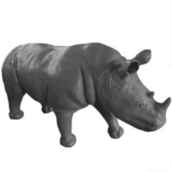 Statue Rhinoceros Animaux Resine - 140cm - Gris - ANIMAUX-RESINE.FR