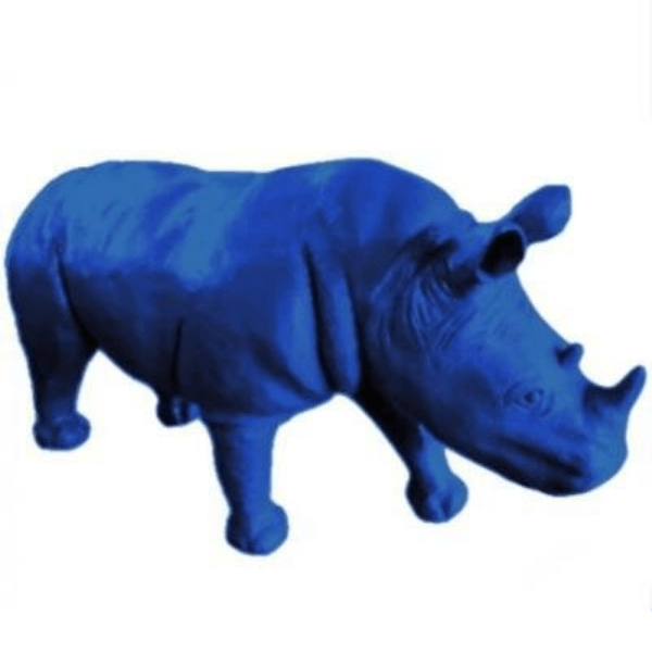 Statue Rhinoceros Animaux Resine - 180cm - Bleu Nuit - ANIMAUX-RESINE.FR