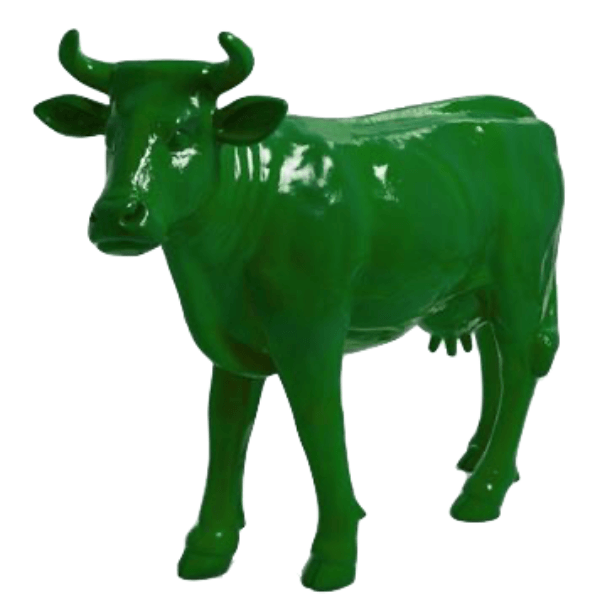 Statue Vache Animaux Resine - 140cm - Vert - ANIMAUX-RESINE.FR