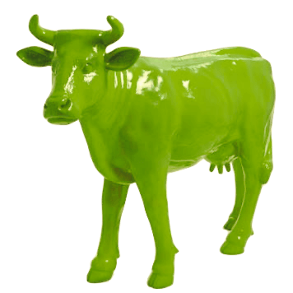 Statue Vache Animaux Resine - 140cm - Vert Pomme - ANIMAUX-RESINE.FR