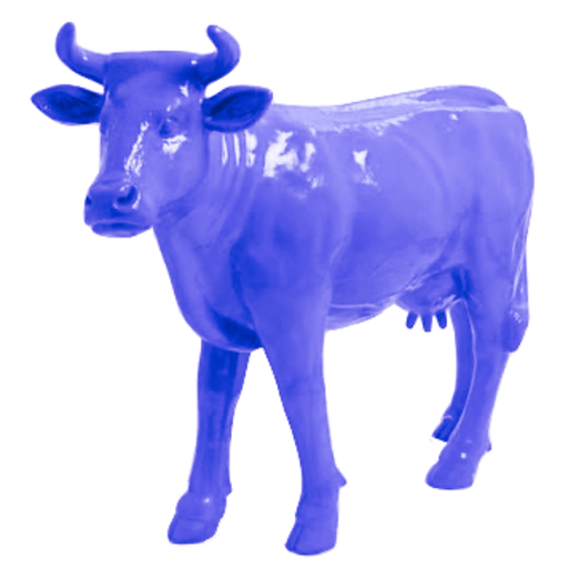 Statue Vache Animaux Resine - 140cm - Violet - ANIMAUX-RESINE.FR