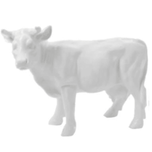 Statue Vache Animaux Resine - 50cm - Blanc - ANIMAUX-RESINE.FR