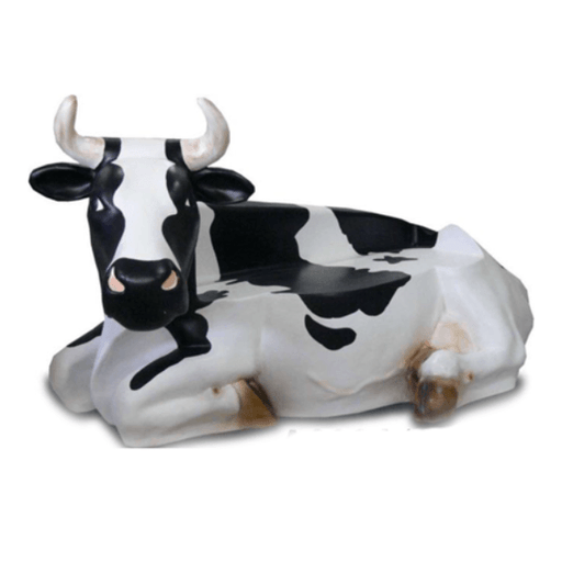 Statue Vache Banc Animaux Resine - 225cm - Naturel - ANIMAUX-RESINE.FR