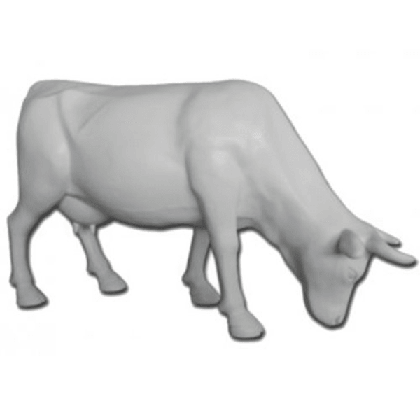 Statue Vache Tête Basse Animaux Resine - 225cm - Blanc - ANIMAUX-RESINE.FR