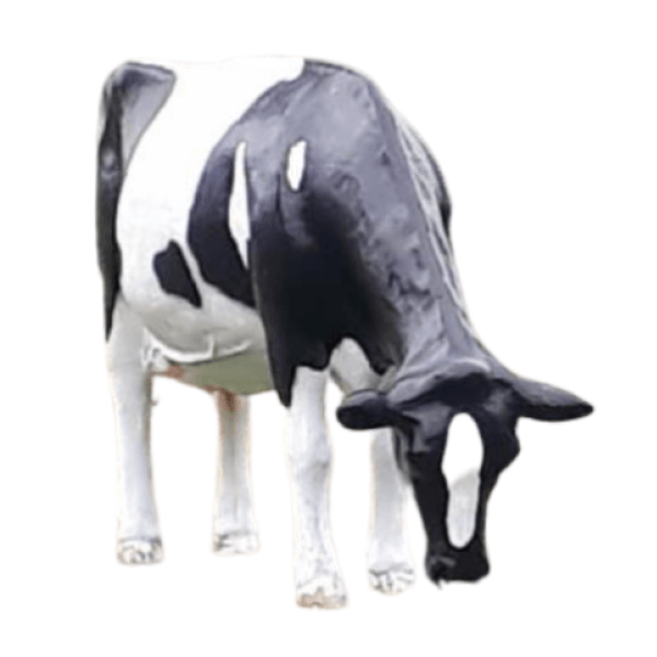 Statue Vache Tête Basse Animaux Resine - 225cm - Naturel - ANIMAUX-RESINE.FR